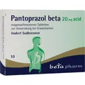 Produktbild: PANTOPRAZOL beta 20 mg acid magensaftres.Tabletten 10 St. PZN 15785283