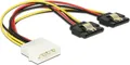 Produktbild: DeLOCK Molex Stecker> 2x SATA 15P 20cm schwarz/rot,