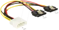 Produktbild: DELOCK 85237 - Molex 4 Pin Stecker > 2 x SATA 15 Pin Buchse