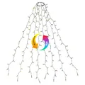 Produktbild: SALCAR 2m Christbaumbeleuchtung mit Ring und 8 Girlanden, 280er LED Überwurf Lichterkette für 150cm bis 240cm Tannenbaum, Weihnachtsbaum Lichterkette für Außen Innen Weihnachtsdeko, Warmweiß & Bunt