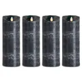 Produktbild: 4er Set Sompex Flame LED Kerzen Echtwachskerze anthrazit 8x23cm Adventskranz-Set