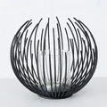 Produktbild: Windlicht Kerzenhalter mit Glaszylinder Eisen schwarz H 16 cm