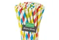 Produktbild: wisefood Trinkhalme 100-tlg., Papier-Strohhalme, bunt gestreift, Ø 0,6 x 20 cm, (100-tlg)