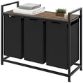 Produktbild: tectake® Wäschekorb mit Deckel, Wäschekorb 3 Fächer, Wäschesortierer Wäscheschrank für Schmutzwäsche, Wäschesammler mit Deckel, Wäschebox, Wäschesack, Laundry Basket - 34 x 93,5 x 72 cm