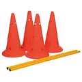 Produktbild: TRIXIE Pylonen-Hindernis-Set - strapazierfähiges Trainingszubehör für Hunde Agility-Training - ø 30 × 50 cm/100 cm orange/gelb, Hundesport-Ausrüstung für Zuhause - 32092