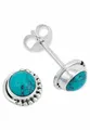 Produktbild: Ohrstecker 925 Silber Türkis Edelstein Ohrringe echt Silber Damen Sterling Silber Stecker Geschenk(MOS-028-15)