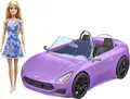 Produktbild: Barbie -Puppe (ca. 30cm groß, mit blondem Haar) & lila Cabrio, Kinder von 3 bis 7Jahren, Modepuppe, Weiblich, 3 Jahr(e), Mädchen, 137 mm, 526 g