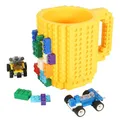 Produktbild: Lumsburry Build-on Bricks Tassen Becher, Kreative DIY Kaffeetasse Baustein Kaffee Tee Trinken Spa? Trinken Geschenk (Gelb)