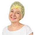 Produktbild: 100x ARNOMED® Einweg Haarnetz 52 CM Gelb, Einweghauben Kopf, Haube für OP, Gastronomie & Hygiene, Haarhaube Einweg, Einweg Kopfhaube, Netz für Haare, Klipphauben, Haarschutzhaube Stoff
