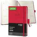 Produktbild: SIGEL C2665 Wochenplaner Wochenkalender 2026, ca. A6, rot, Hardcover, 176 Seiten, Gummiband, Stiftschlaufe, Archivtasche, aus nachhaltigem Papier, Kalenderbuch Conceptum