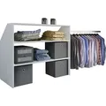 Produktbild: Ebuy24 - Dacho Regal , Regal, Kleiderschrank Schrägwand 2 Regale Und 1 Kleiderstange Weiß.