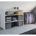 Produktbild: VCM Holz Kleiderschrank | offener Schrank | begehbarer Kleiderregal | Dachschrägen Regal | Maße ca. B. 90 x H. 100 x T. 50 cm - Dacho l - Weiß
