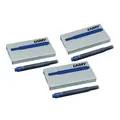 Produktbild: LAMY T10 3er Set löschbare Tintenpatronen mit großem Tintenvorrat - geeignet für alle Lamy Patronenfüllhaltermodelle - Inhalt 1,25ml je Patrone - 5 Stück pro Päckchen - Tintenfarbe blau