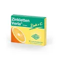 Produktbild: Zinkletten Verla Orange – 5 mg Zink in Form von Zinkcitrat+ 30 mg Vitamin C zum Lutschen und Kauen, für die tägliche Zinkversorgung, mit Orangengeschmack, vegan, glutenfrei, ohne Lactose, 50 St