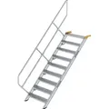 Produktbild: Günzburger Steigtechnik - Treppe 45° Stufenbreite 800 Mm 9 Stufen Aluminium Geriffelt - 600269