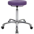 Produktbild: Drehhocker Exklusiv mit Komfort-Polster und Rollen, Rollhocker Arbeitshocker, Violett