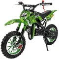 Produktbild: Actionbikes Motors Jugend Mini Crossbike Delta 49cc | 2 Takt - Bis zu 40 km/h - Motorcrossbike - Pocketbike - Cross - Ab 14 Jahren (Grün)