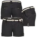 Produktbild: Eight2Nine Bermudas Short Bermuda kurze Hose Sommer Chino Shorts stoff Hotpants mit Gürtel grau XS / 34