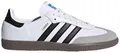 Produktbild: Adidas Samba OG Full Grain Leather Gritty Sud Sneaker in Weiß Schwarz – 3,5 UK - 36 EU - 4M/5F US / Weiß schwarz