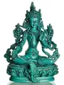 Produktbild: BUDDHAFIGUREN/Billy Held Grüne Tara Figur Buddha Statue, Resin, Türkis, 15 cm