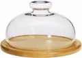 Produktbild: Trendglas Jena Käseglocke mit Bambusteller Käsehaube Kuchenglocke Obstglocke