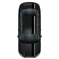 Produktbild: Rennstreifen Set Schwarz Glanz/Silber Streifen Stripes Zubehör Auto Haube Dach