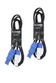 Produktbild: 2er PLUGGER Powerconkabel Verbindungskabel weiß/blau, PowerCon kompatibel, 1.8m