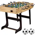 Produktbild: GAMES PLANET Tischfussball „Belfast“, klappbar, Farbe: Holzdekor hell, nahtlos hochgezogene Spielfeldecken, inkl. 2 Bälle, Kicker Kickertisch Tischkicker