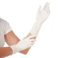 Produktbild: Franz Mensch Hygostar Nitrilhandschuhe Safe Long | Latex- und puderfrei, weiß, 10/XL, 30cm, 100 Stück, Einweghandschuhe, extra lang und robust, langer Schaft