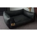 Produktbild: Hundebettenmanufaktur Hundekorb Hundesofa Schlafplatz Kunstleder Similpelle von XS bis XXL schwarz 80 cm x 105 cm