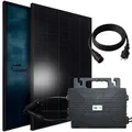 Produktbild: SUNNIVA® 880W Balkonkraftwerk 800W komplett Steckdose, Astro Energy 800W Wechselrichter, PV Solaranlage Komplettset, 2x 440W BIFAZIAL, BLACK Frame, Single Glas Solarmodule, inkl. 5m Kabel - Bluetooth
