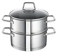 Produktbild: SCHULTE-UFER Dampfgartopf Wega, Edelstahl (Set, 1-tlg., 1 x Topf, 1 x Dämpfaufsatz, 1 x Deckel), Spülmaschinengeeignet, Ofenfest, Edelstahl, 16 cm Durchmesser
