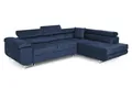 Produktbild: Ecksofa mit Schlaffunktion PASTI L-Form, Sofa Couch mit Bettkasten, Eckcouch, Schlafsofa, Couch mit Schlaffunktion Blau Ottomane Rechts