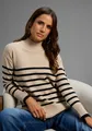 Produktbild: Laura Scott Streifenpullover kuscheliger Winterstrick mit seitlichen Schlitzen - NEUE KOLLEKTION