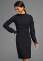 Produktbild: Strickkleid Ohne Taschen aus Viskosemischung mit femininem Rüschendetail, Gr. 36 - N-Gr, schwarz N-Gr