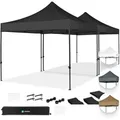 Produktbild: Vonroc - Faltpavillon 6x3 M – Set Inkl. 2x Pavillon & 1x Verbindungs-set - Modular, Faltbar, Wasserdicht, Stahlrahmen, Uv 50+ Schutz, Inkl. Aufbewahrungstaschen - Schwarz