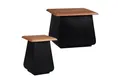 Produktbild: WOMO-DESIGN Beistelltisch Couchtisch Handgefertigt aus Akazienholz, Unikat Massivholz Möbel (2-St), Metall Wohnzimmertisch Sofatisch Kaffeetisch Dekotisch Blumenhocker