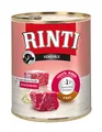 Produktbild: RINTI - Sensible | Nassfutter für sensible, ausgewachsene Hunde mit natürlichen Fleischstücken. Getreidefreies Alleinfutter in der Dose ohne künstliche Zusätze | 12x800g Rind + Reis