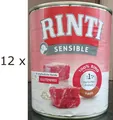 Produktbild: RINTI Sensible Rind Reis Hundefutter Nassfutter : 12 x 800 g (€ 4,99/kg)