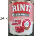 Produktbild: (EUR 4,48 / kg)  RINTI Sensible Rind Reis Hundefutter Nassfutter : 24 x 800 g