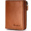 Produktbild: Benthill Kleine Geldbörse Echt Leder - Geldbeutel mit RFID Schutz - 7 Kartenfächer - Slim-Wallet inkl. Geschenkbox - Braun