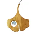 Produktbild: Fensterdeko aus Holz hängend 15,5cm, Ginkgo mit Kristall, Ginkobaum, Fensterschmuck