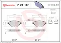 Produktbild: Für BREMBO P 23 137 Brake Pad Set, disc brake P 23 137 Brake pads set front , f