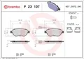 Produktbild: BREMBO P 23 137 Bremsbelagsatz, Scheibenbremse für ABARTH  passend für FIAT