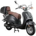 Produktbild: Motorroller Retro Firenze 50 ccm 45 km/h EURO 5 mattschwarz inkl. Topcase - Schwarz