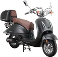 Produktbild: Motorroller Retro Firenze 50 ccm 45 km/h EURO 5 mattschwarz inkl. Topcase