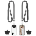 Produktbild: COCASES Handyband Universal zum Umhängen- 2 Stück Handyband aus Nylon kompatibel mit jeden Smartphones, Handygurt Umhängenband mit Kordel (Schwarz*2)