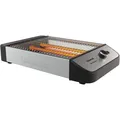 Produktbild: Taurus – Flachtoaster Neptuno Legend 1000W | 25x20 cm Toastfläche | 3 Quarz-Heizelemente | Akustisches Signal | Für 4 Toasts | Krümelschublade... - Schwarz/Silber