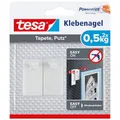 Produktbild: tesa Klebenagel für Tapeten und Putz 0,5kg - Selbstklebende Nägel für empfindliche Oberflächen - rückstandslos - Bis zu 0,5 kg Halteleistung pro Nagel - 2 Klebenägel