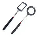 Produktbild: Lelukee 2pcs teleskopischem Inspektionsspiegel Teleskop Inspektionsspiegel mit LED Batterie Beleuchtung Teleskopierbar bis zu 88 cm